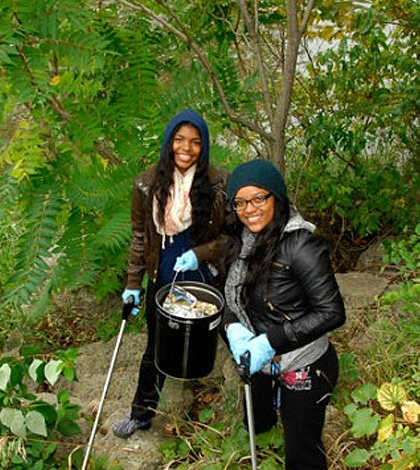 Students participating in Earth Day events. (Credit: University of Michigan - Flint)