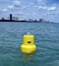 Buoy deployed in Lake Michigan near Chicago beaches. (Credit: Michigan State University College of Engineering)