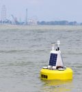 The Bowling Green State University data buoy in the Sandusky Bay near Cedar Point. (Credit: Bowling Green State University)
