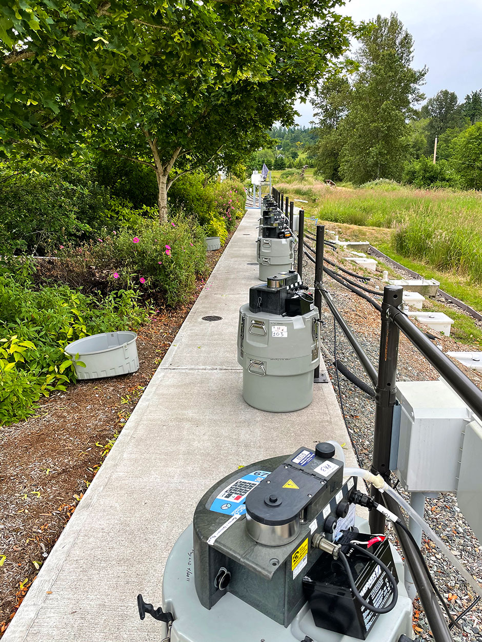  Automated ISCO samplers used to collect stormwater samples for water quality analysis to determine how well bioretention systems treat stormwater.
