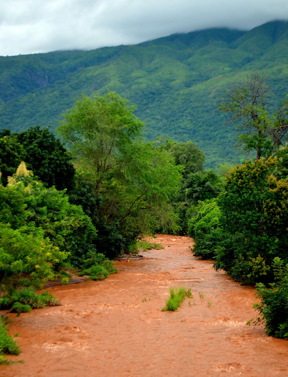 River with heavy sediment load from soil erosion