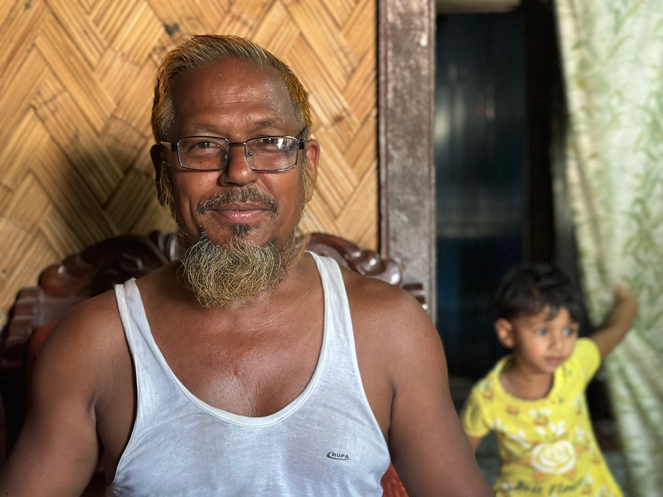 A resident of Teriail is surveyed inside his home by volunteers of the Chemists Without Borders team, during a site visit earlier this year. 