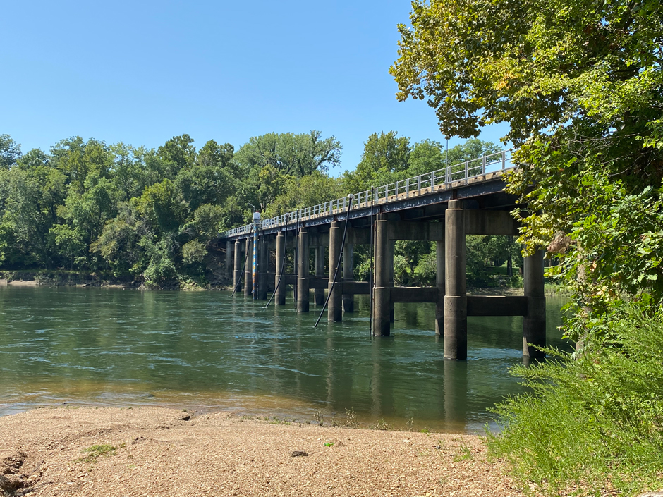Three multiparameter sondes housed in drag tubes attached to Langley Bridge downstream of Pensacola Dam are a year-round, continuous monitoring and compliance point. 