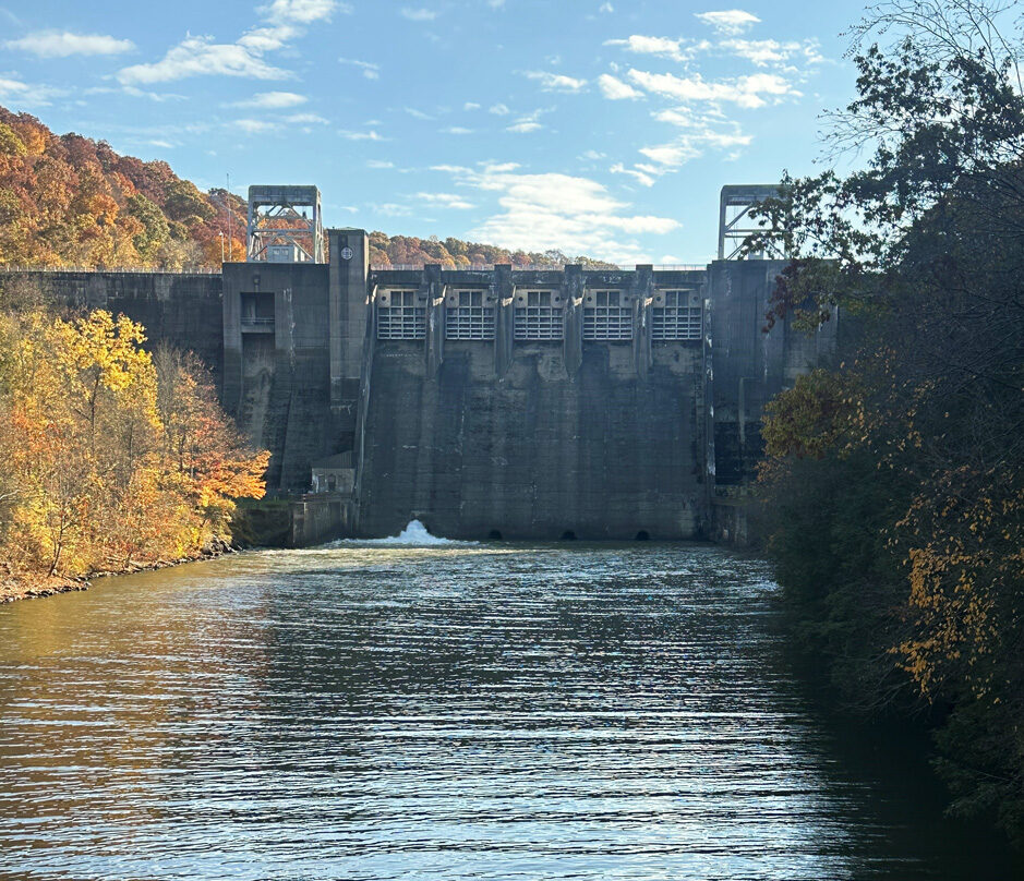 Downstream view of Mahoning Creek Hydroelectric Dam
