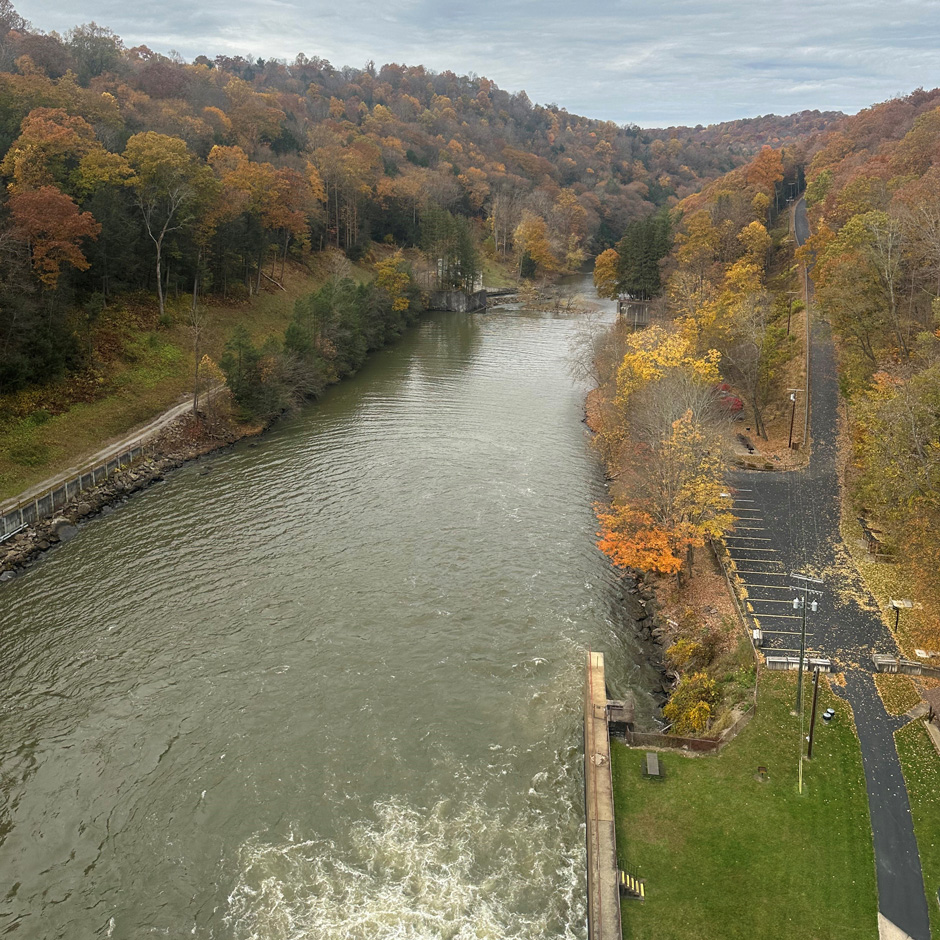 View from the top of the hydroelectric dam