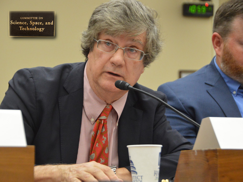 Porter engaging in science communication by testifying before the Congressional Committee on Science, Space, and Technology in 2019