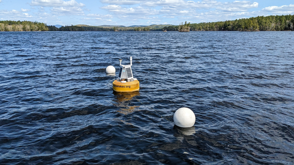 LEA buoy moored at site on Highland Lake, Bridgton, Maine
