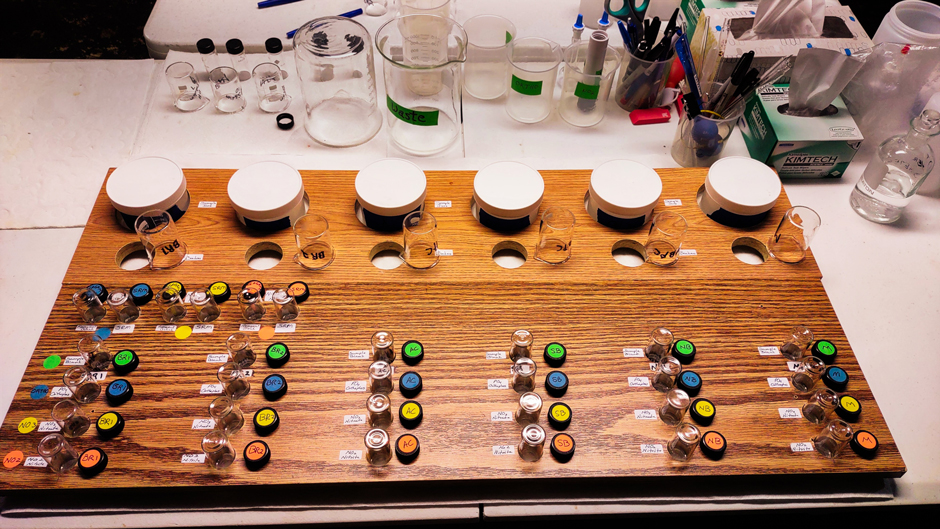 Matrix used for testing samples from the six sites.