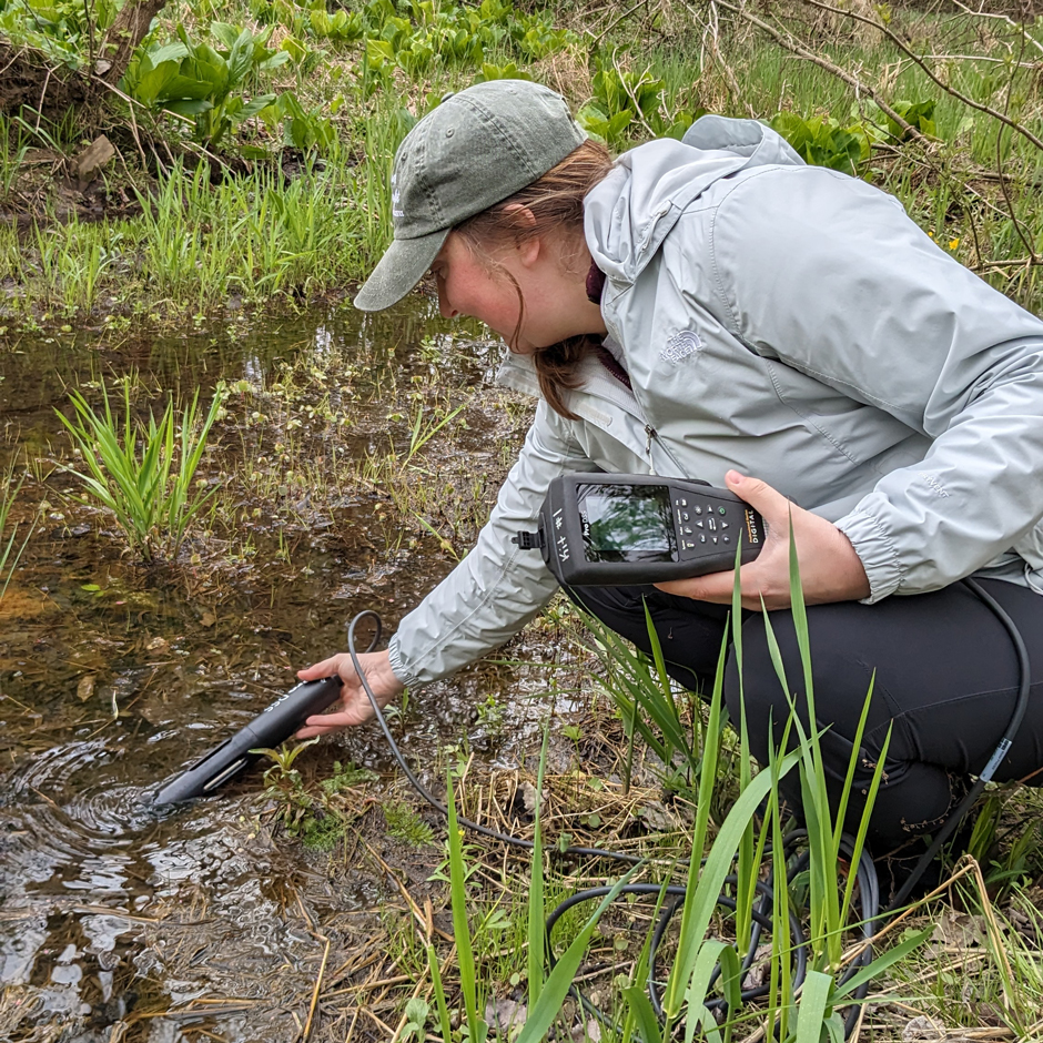 PCS staff sampling at Oak Openings wetland site.