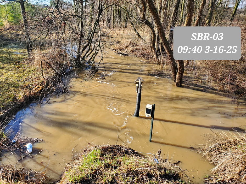 Monitoring rural ditches and streams in the Lake Erie region is challenging, with lots of debris and very high turbidity.