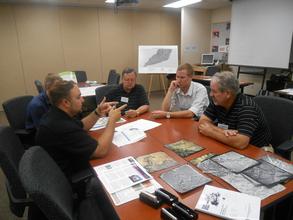 A community meeting discussing burns in the Animas watershed.