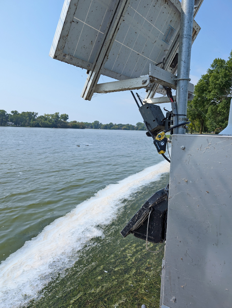 Photo of harmful algal bloom image collection site at Lake Winnebago near Menasha, WI (Photo Cred: Matthew Bach)