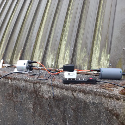 NexSens X2 data logger and sonde being prepared for deployment at Puerto Montt, Chile.