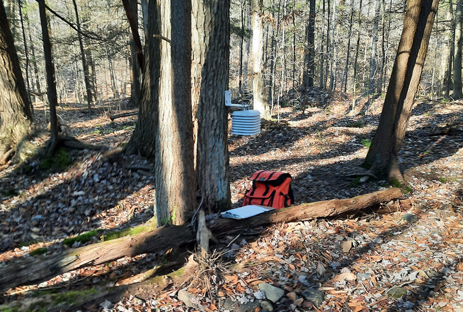 Air logger to measure barometric pressure near multiple stream gages in the Loyalsock watershed.