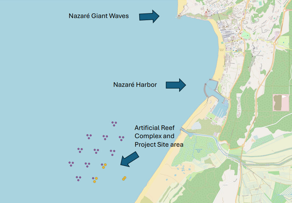 Map of Nazaré explaining the location of Portugal’s First Regenerative Seaweed Farm