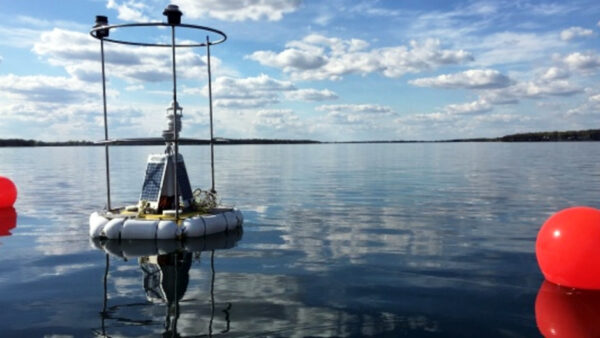 The West Okoboji Lake buoy. West Okoboji lake is renowned for its water quality, and is the deepest lake in Iowa.